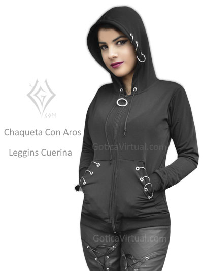 chaqueta aros jacket cheap barata loja santo domingo tienda ofertas promocion femeninas rockeras dama elegante estilo negro